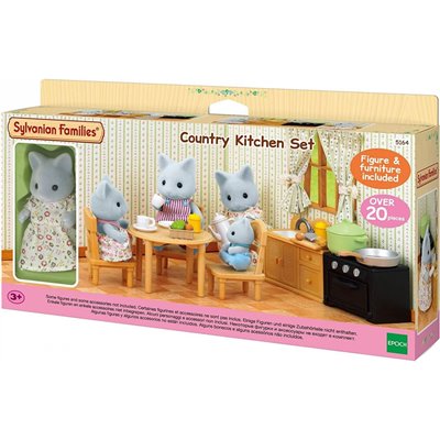 Epoch Sylvanian Families: Country Kitchen Set Σετ Κουζίνας Για Εξοχικό Με Μαμά Γάτα 