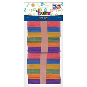 LUNA OFFICE The Littlies Craft Items Ξυλάκια Χρωματιστά 114Mm 100 Τεμαχίων 