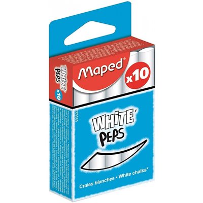 Maped White Peps White Chalks Κιμωλίες Λευκές Κουτί 10 Τεμαχίων 