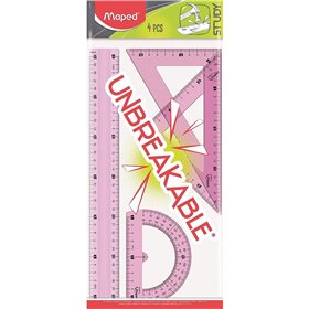 Maped Study Unbreakable Σετ Γεωμετρικά Όργανα 4 Τεμαχίων Με Χάρακα 30Cm 