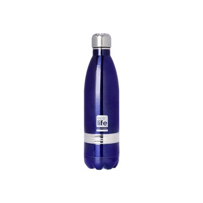 eco life Μεταλλικό Ανοξείδωτο INOX Μπουκάλι Θερμός 750Ml, Μωβ 