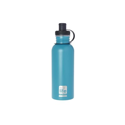 eco life Μεταλλικό Μπουκάλι 600Ml Aqua (Matte) - Γαλάζιο 