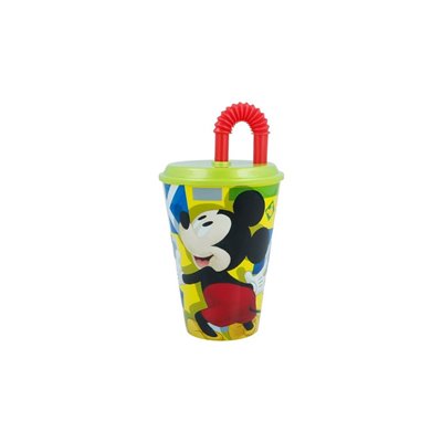 Stor Mickey Mouse Ποτήρι Με Καλαμάκι 430ML 