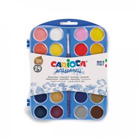 CARIOCA Acquarell Νερομπογιές 24 Χρωμάτων Με 2 Πινέλα  CARIOCA Acquarell Νερομπογιές 24 Χρωμάτων Με 2 Πινέλα