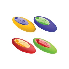 Faber-Castell Γόμα Οβάλ Με Πλαστική Λαβή - 4 Χρώματα  Faber-Castell Γόμα Οβάλ Με Πλαστική Λαβή - 4 Χρώματα