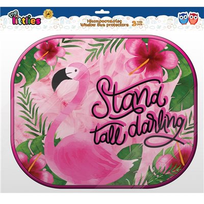 Diakakis imports Flamingo Stand Tall Darling Ηλιοπροστασία Αυτοκινήτου Σετ 2 