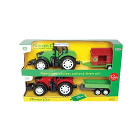  Friction Τρακτέρ Με Καρότσα Σετ 2Τεμ Μαζί 