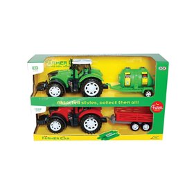  Friction Τρακτέρ Με Καρότσα Σετ 2Τεμ Μαζί 