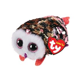 ty Teeny Tys Μικρό Χνουδωτό Sequin Κουκουβάγια Ροζ/Μαύρη 4.5 Εκ. 