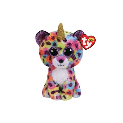 ty Beanie Boos Χνουδωτό Λεοπάρδαλη Giselle Κερατοειδή Πολύχρωμη 15 Εκ. 