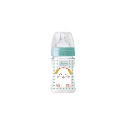 Chicco Πλαστικό Μπιμπερό Well-Being Pop Friends Θήλη Σιλικόνης 150Ml 0+ - 2 Σχέδια 