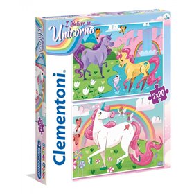 Clementoni Παιδικό Παζλ Color Believe N Unicorns 2X20 Τμχ 