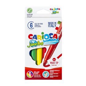 CARIOCA Μαρκαδόροι JUMBO 6 Χρώματα  CARIOCA Μαρκαδόροι JUMBO 6 Χρώματα