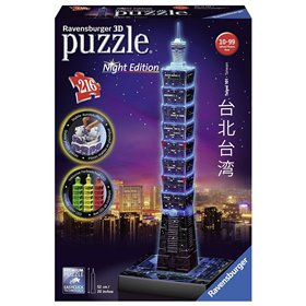 Ravensburger 3D Παζλ Night Edition 216 Τμχ Ταϊπέι 101  Ravensburger 3D Παζλ Night Edition 216 Τμχ Ταϊπέι 101