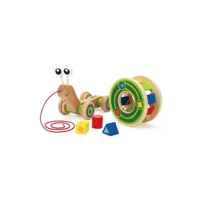 Hape Walk-A-Long Snail - Βόλτα Με Το Σαλιγκαράκι Και Μαθαίνω Τα Σχήματα - 5Τεμ. 