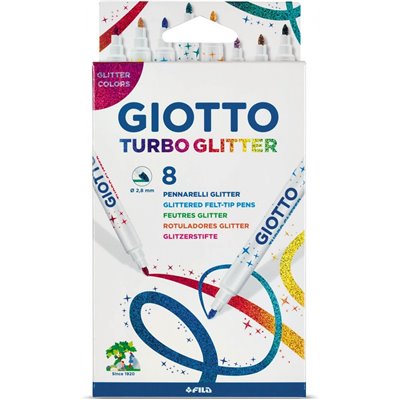 Giotto FILA Turbo Glitter Μαρκαδόροι 8Τμχ 