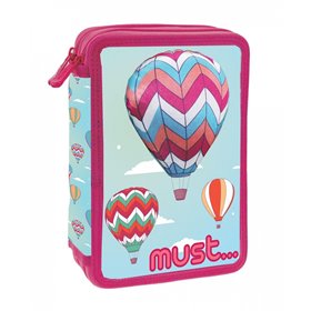 MUST 3D Κασετίνα Διπλή Γεμάτη Αερόστατο Ροζ 15X5x21 Εκ. 