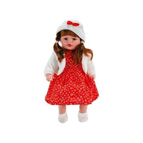 OEM Η Κουκλίτσα Μου Με Κόκκινο Φορεματάκι Με Λουλούδια, Μιλάει Ελληνικά 