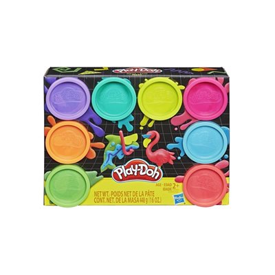 Hasbro Play-Doh Neon Μη Τοξικά Πλαστοζυμαράκια Με 8 Χρώματα 