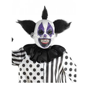 CLOWN Μάσκα Λάτεξ Τρομαχτικός Κλόουν Μωβ Με Μαλλιά 
