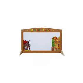 AK TOYS Σκηνή Καραγκιοζη Ξύλινη Καφέ Με Βάση Περιέχει Σαράι Και Καλύβα  AK TOYS Σκηνή Καραγκιοζη Ξύλινη Καφέ Με Βάση Περιέχει Σαράι Και Καλύβα
