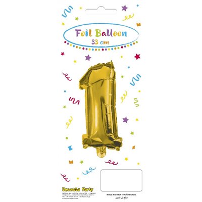 PROCOS Decorata Party Gold Foil No 1 Μπαλόνι - Χρυσό 
