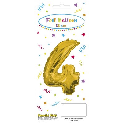 PROCOS Decorata Party Gold Foil No 4 Μπαλόνι - Χρυσό 