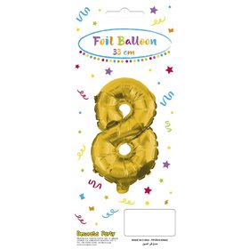 PROCOS Decorata Party Gold Foil No 8 Μπαλόνι - Χρυσό  PROCOS Decorata Party Gold Foil No 8 Μπαλόνι - Χρυσό