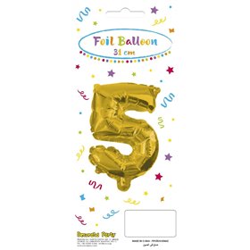 PROCOS Decorata Party Gold Foil No 5 Μπαλόνι - Χρυσό  PROCOS Decorata Party Gold Foil No 5 Μπαλόνι - Χρυσό