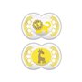 MAM Πιπίλα Clear Printed Ασπίδα 6+ Μηνών Σιλικόνης, 2 Τεμάχια - 4 Χρώματα 