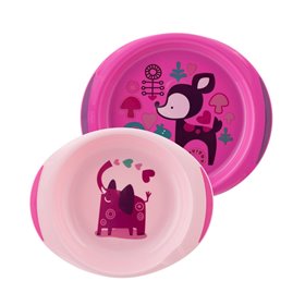 Chicco Dish Set Σετ Γεύματος Πιάτο Και Μπωλ 12Μ+ - 2 Χρώματα 
