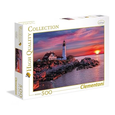 Clementoni Παζλ 500Τεμ. High Quality Collection Ηλιοβασίλεμα Στο Φάρο Του Πορτλαντ 