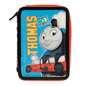 Diakakis imports Σχολική Κασετίνα Τόμας Το Τρενάκι 3D, Διπλή, Γεμάτη, 15X21x5εκ. 