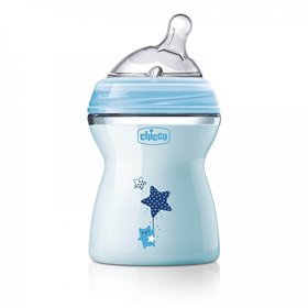 Chicco Μπιμπερό Πλαστικό Natural Feeling 250Ml, Θήλη Σιλικόνης Μέτριας Ροής, 2Μ+, Σιελ  Chicco Μπιμπερό Πλαστικό Natural Feeling 250Ml, Θήλη Σιλικόνης Μέτριας Ροής, 2Μ+, Σιελ
