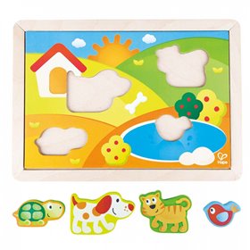 Hape Sunny Valley Puzzle Παζλ Ηλιόλουστο Λιβάδι 3 Σε 1 