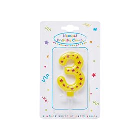 PROCOS Decorata Party Κεράκι Γενεθλίων Με Αστέρια Νούμερο 3 15Εκ.  PROCOS Decorata Party Κεράκι Γενεθλίων Με Αστέρια Νούμερο 3 15Εκ.