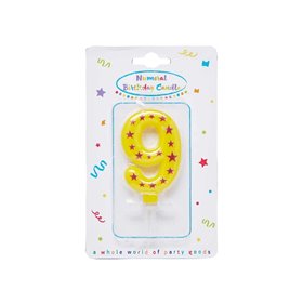 PROCOS Κεράκι Γενεθλίων Με Αστέρια Νούμερο 9  PROCOS Κεράκι Γενεθλίων Με Αστέρια Νούμερο 9