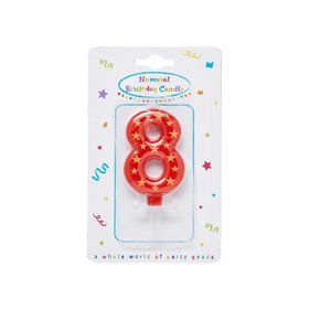 PROCOS Κεράκι Γενεθλίων Με Αστέρια Νούμερο 8  PROCOS Κεράκι Γενεθλίων Με Αστέρια Νούμερο 8