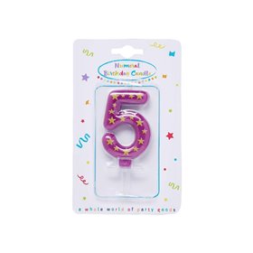 PROCOS Κεράκι Γενεθλίων Με Αστέρια Νούμερο 5 15Εκ.  PROCOS Κεράκι Γενεθλίων Με Αστέρια Νούμερο 5 15Εκ.