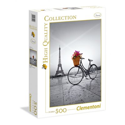 Clementoni Παζλ Quality Collection Ποδήλατο Με Λουλούδια Στο Παρίσι 500 Τμχ 