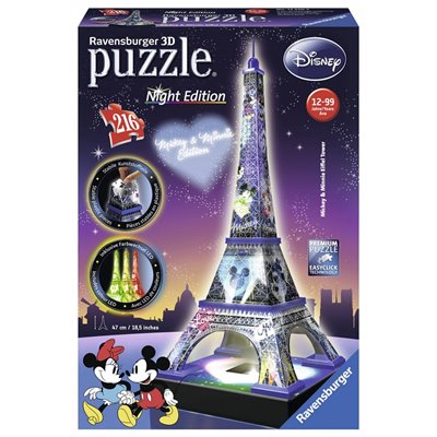Ravensburger 3D Puzzle Night Edition 216 Τεμ. Πύργος Του Άιφελ Disney 