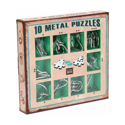 Professor Puzzle 10 Metal Puzzles - Πράσινο Σετ 