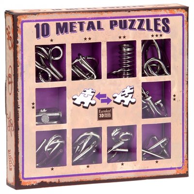 Professor Puzzle 10 Metal Puzzles - Μωβ Σετ 