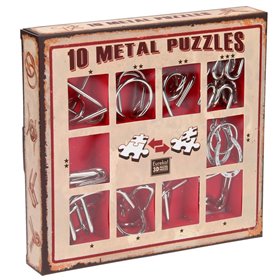 Professor Puzzle 10 Metal Puzzles - Κόκκινο Σετ  Professor Puzzle 10 Metal Puzzles - Κόκκινο Σετ