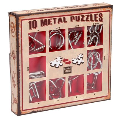 Professor Puzzle 10 Metal Puzzles - Κόκκινο Σετ 