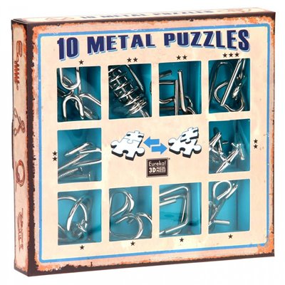 Professor Puzzle 10 Metal Puzzles - Μπλε Σετ 