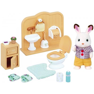 Epoch Sylvanian Families Σετ Chocolate Rabbit Αγόρι Και Σετ Μπάνιου Brother Set 