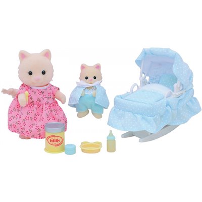 Epoch Sylvanian Families Νεογέννητο Σε Καλάθι Set Mama Chantily Family 