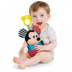 baby Clementoni Baby Baby Βρεφικό Παιχνίδι Mickey Χνουδωτό-Κουδουνίστρα Για 6+ Μηνών 