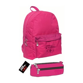 NO FEAR Σακίδιο Πλάτης Με Κασετίνα Classy Fuchsia  NO FEAR Σακίδιο Πλάτης Με Κασετίνα Classy Fuchsia